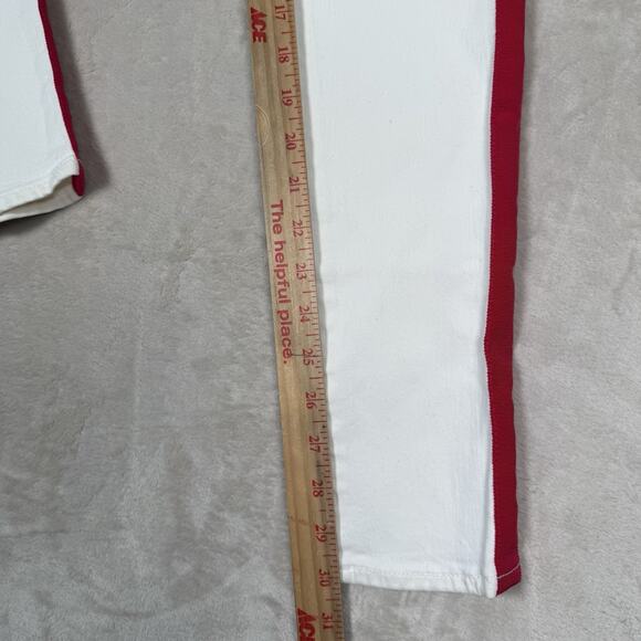 Polo Ralph Lauren The Tompkins Skinny White Jeans Tuxedo Red Stripe Size 27 - Picture 10 of 10
